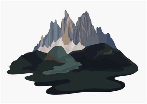 Painted Mountain View Landscape Illustration Download Free Vectors