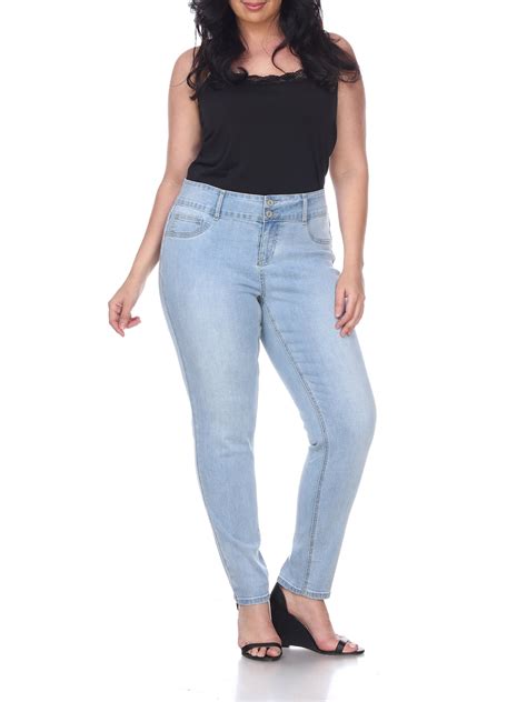 Womens Plus Size Super Stretch Light Blue Denim Jeans