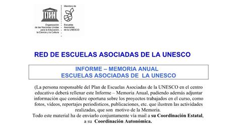 Regau Informe Anual Memoria Rede Pea Unesco