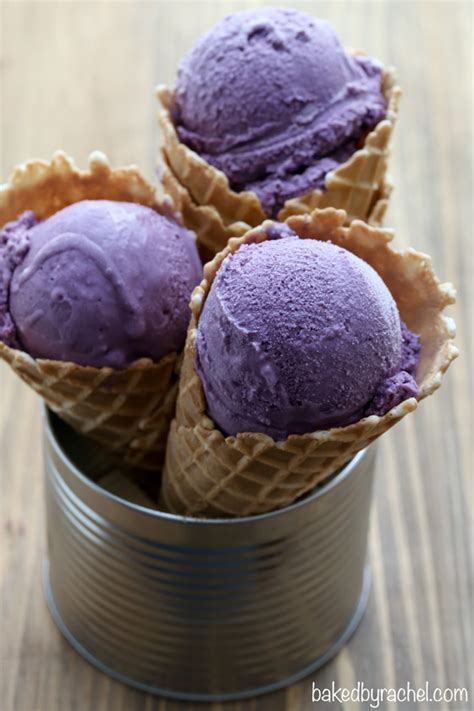 Creamy banana ice cream making with just 3 ingredients using an electric ice cream maker. Baked by Rachel » Blueberry Ice Cream