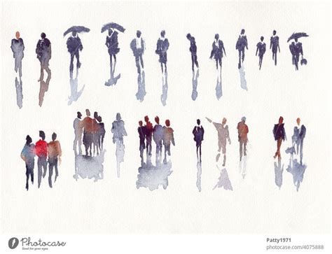 Abstract Human Silhouettes Painted In Watercolor A Royalty Free Stock