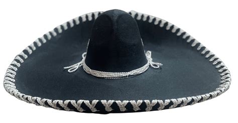 Sombrero Charro Mariachi Solid Black With Silver — Rodeo Durango Intl