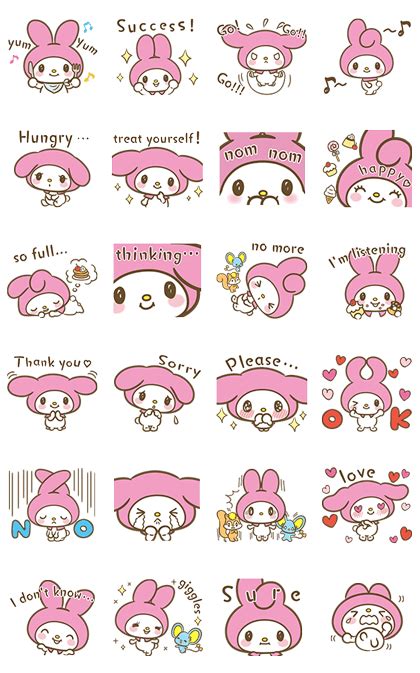 My Melody Sweet As Can Be Line Whatsapp Sticker  Png