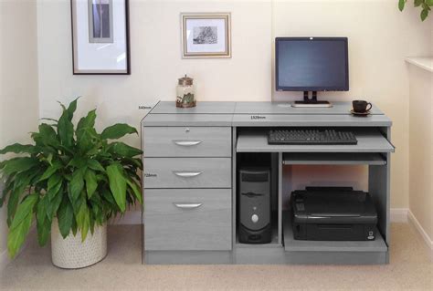 Small Office Desk Set With Computer Workstation And 3 Drawers White