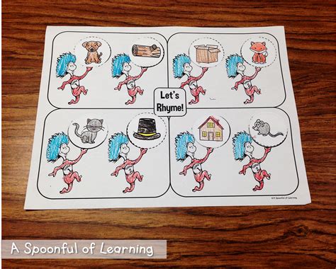 a spoonful of learning dr seuss seuss rhyming pictures graphing activities