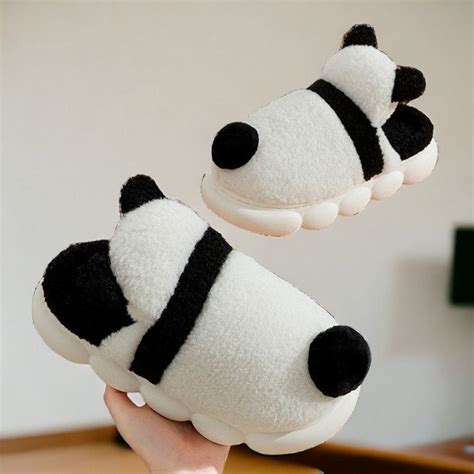 Panda Shoes Fluffy Slipper Women Fluffy Slipper Animals Warming