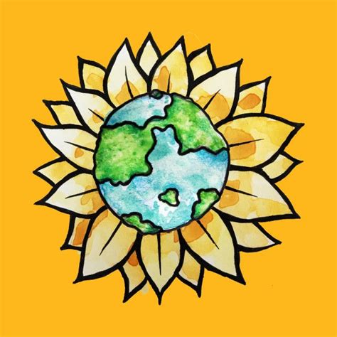 Learn how to draw earth day pictures using these outlines or print just for coloring. Sunflower Earth day by bubbsnugg | Earth day posters ...