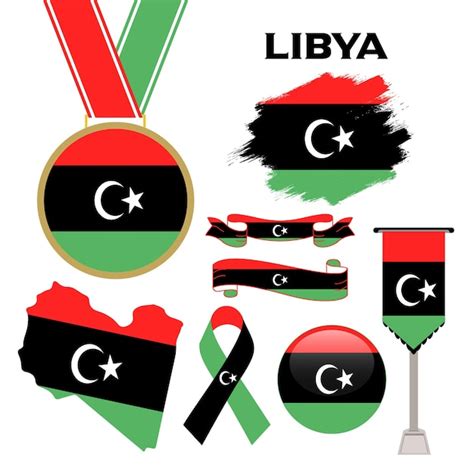 Premium Vector Elements Collection With The Flag Of Libya Design