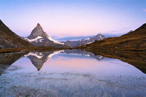 Matterhorn Reflected In Riffelsee Lake At Dawn Gornergrat Zermatt