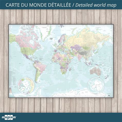 Detailed Pastel World Map By Mapom