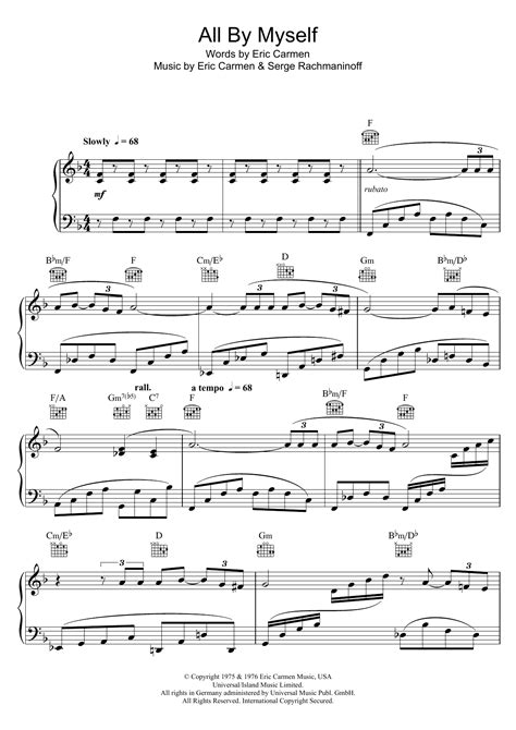 All By Myself By Celine Dion Sheet Music For Piano Solo At Sheet Music