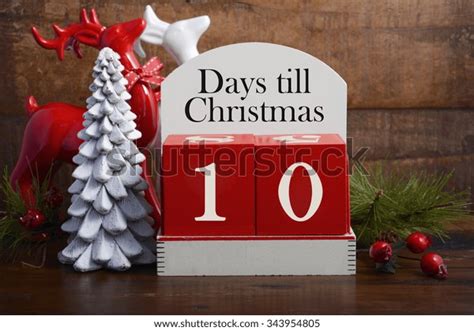 10 Days Till Christmas Vintage Style Stock Photo Edit Now 343954805