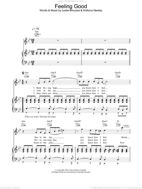 muse feeling good sheet music for voice piano or guitar [pdf]