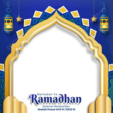 Marhaban Ya Ramadhan 2022 Banner Twibbon Islamische Musterverzierung