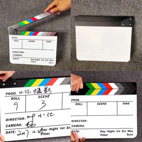 Clapboard Acrylic Dry Erase Director Film Movie Clapperboard Slate