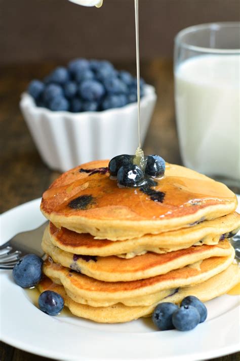 Blueberry Whole Wheat Buttermilk Pancakes Garnish And Glaze
