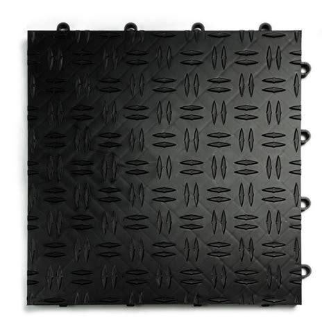 Motordeck 12 In X 12 In Diamond Black Modular Tile Garage Flooring