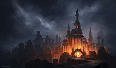 Hd Wallpaper Artistic Castle Cloud Dark Fantasy Fire Gothic