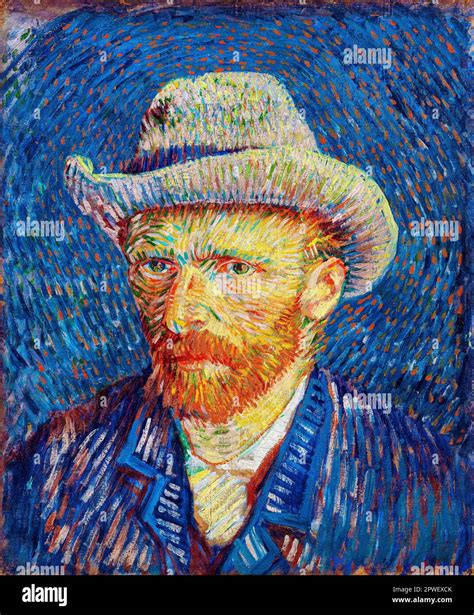 Vincent Van Goghs Self Portrait With Grey Felt Hat Famous Painting