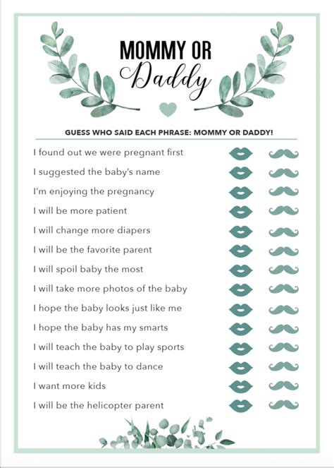 Maybe you would like to learn more about one of these? Free Gender Neutral Mommy or Daddy Baby Shower Game! - I ...
