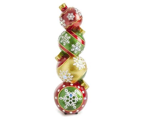 Winter Wonder Lane Lighted Christmas Stacked Ornaments Tabletop Decor