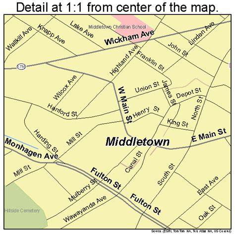 Middletown New York Street Map 3647042
