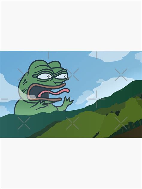 Rare Pepe Meme Screaming Mountain Song Sticker By Therealsadpanda