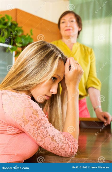 mother and daughter after quarrel stock image image of mother anger 43151903