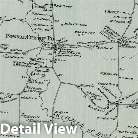 Historic Map : 1871 Pownal, Cumberland County, Maine. North Pownal