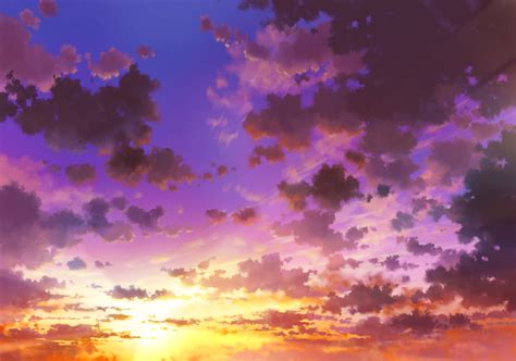 Download 3840x2160 Anime Sky Sunset Clouds Wallpapers For Uhd Tv