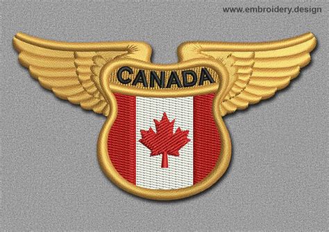 Design embroidery Winged Flag of Canada Patch Design by www.embroidery ...