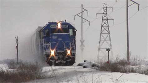Busting Some Snow Banks On Wisconsin Northern Trains Youtube
