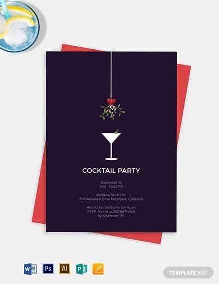Cocktail Party Invitation 20 Examples Illustrator Word Pages Photoshop Publisher How To