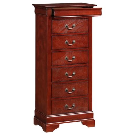 Andmakers Louis Phillipe 7 Drawer Cherry Chest Of Drawers 51 In H X 22 In W X 16 In D Pf