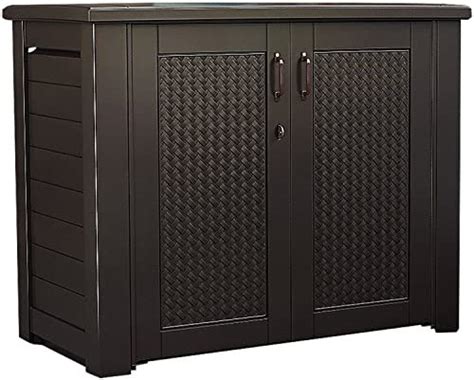 Suncast 97 Gallon Resin Lockable Cabinet Deck Box In Gray Ph