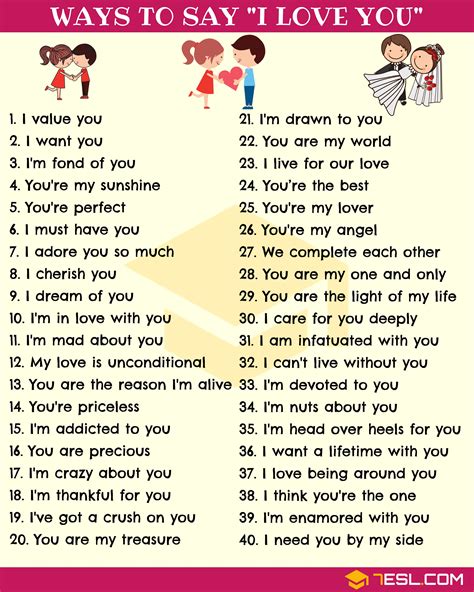 Cute Ways To Say I Love You In English Esl