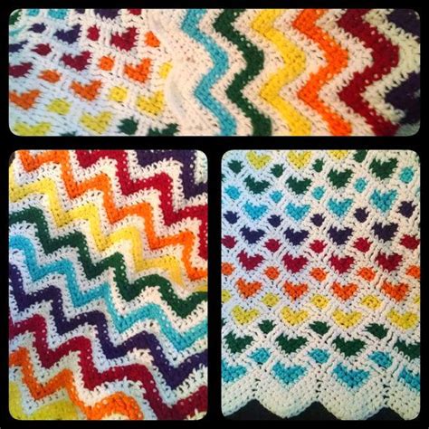 Heart Ripple Double Sided Afghan Heart Pattern By Ajsstitches19