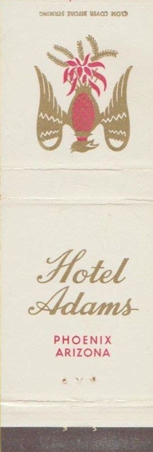 229 Hotel Adams 6 Phoenix Az Hotel Motel Phoenix Arizona Matchbox