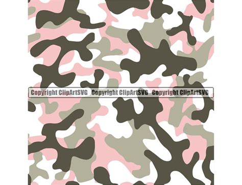 Pink Camo Camouflage Seamless Pattern War Print Military Hunt Etsy