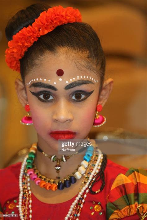 Indian Tamil Girl Representing The Indian State Of Tamil Nadu Poses