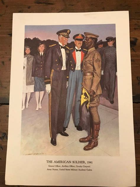 Vintage Print Military Art 1966 The American Soldier1941