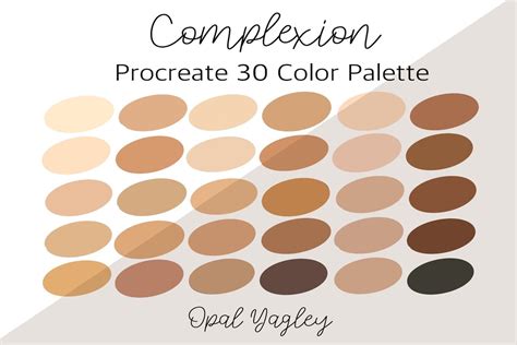 Complexion Skin Tone Procreate Color Palette Swatches Procreate Design Bundles