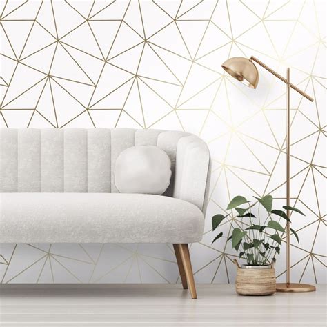 Zara Shimmer Metallic Wallpaper White Gold Wallpaper From I Love