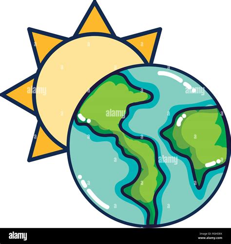 Sol Y Tierra Cartoon Imagen Vector De Stock Alamy