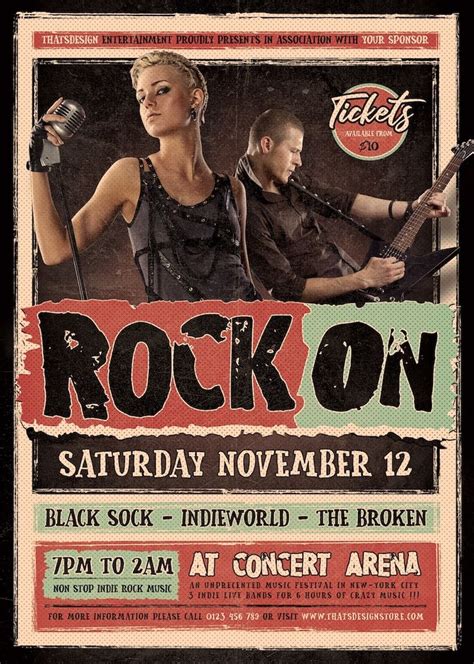 Indie Music Rock Flyer Template Psd V3 Free Posters Design In 2020