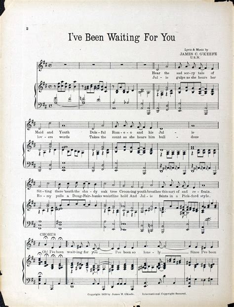 I've been waiting for you / lyrics and music by James C. O'Keefe, U.S.N