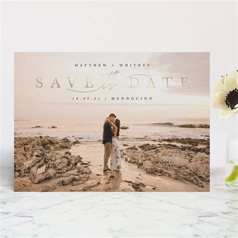 I Love The Foil Look Of This Save The Date The Fonts And Foil Make It
