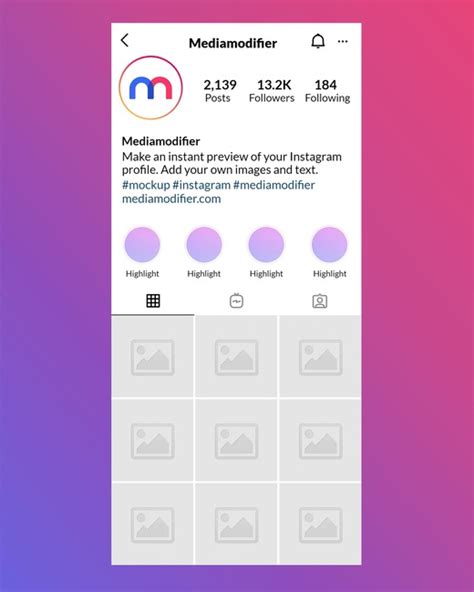 Mockup Generator Template For An Instagram Profile Page As Viewed From
