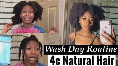 Easy Wash Day Routine For C Natural Hair Start To Finish Youtube