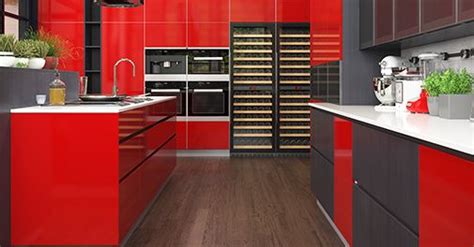 Op16 L25 Modern Red High Gloss Lacquer Laminate Kitchen Cabinet
